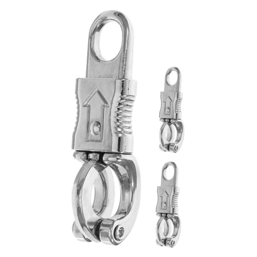 PRETYZOOM 3 Pack Metal Rope Hook Equestrian Swivel Snap Hooks Rotating Quick Release for Saddles Lead Ropes