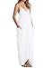 May&Maya Women's Low V-neck and Low V-back Maxi Dress (S, White)