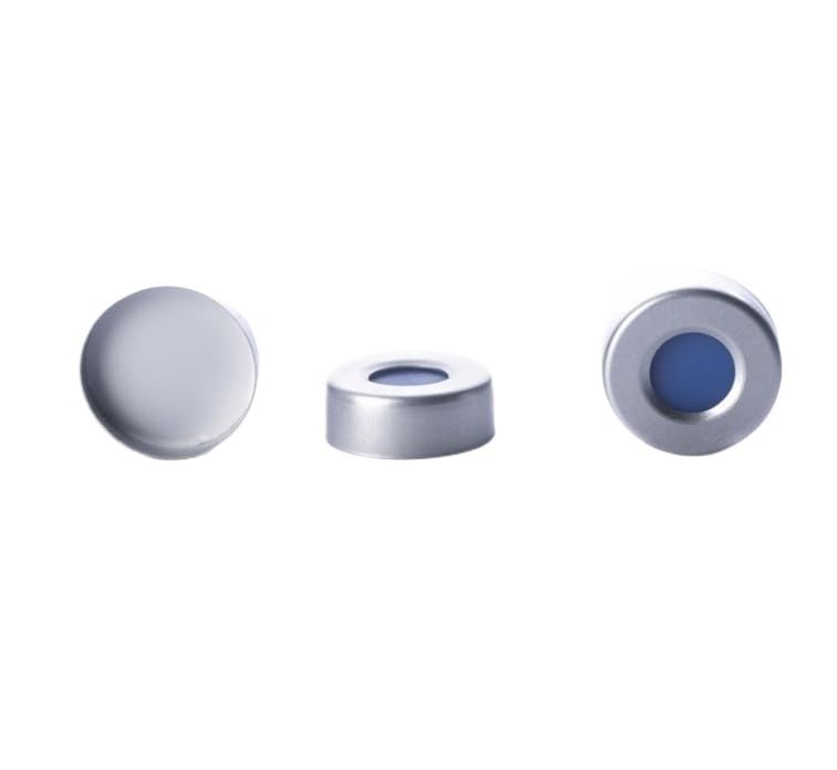 Hdspc Al Crmp Cap PTFE/Si Sep 20mm Aluminum Cap with Septa 3mm Thick for 10ml/ 20ml Jaw Chromatography Vial 100/pk(J-CS124)