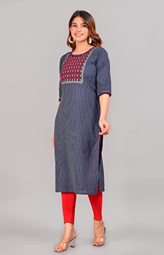 Image of Aashis Impex Women's Kanta Stright Embroidery Work Kurti