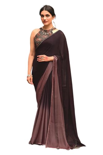 Image of Pandadi Saree Women's Chiffon Saree With Unstitched Blouse Piece