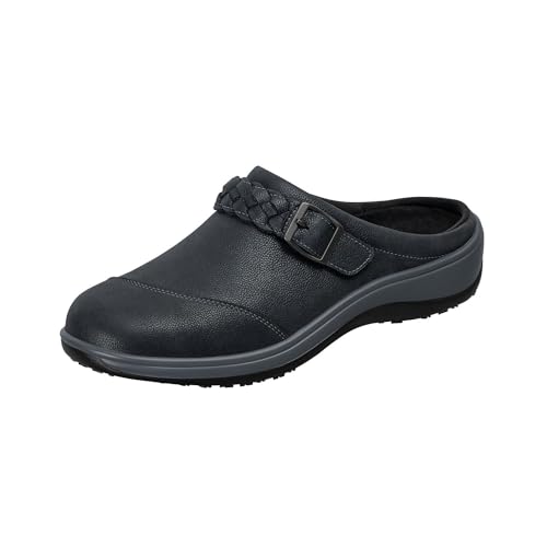 Orthofeet Women's Orthopedic Charcoal Leather Irma Clog, Size 9