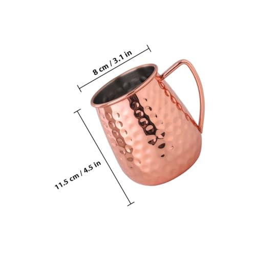Taza para moscow mule de acero inoxidable antideslizante con base plana 3