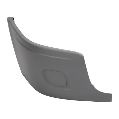 HECASA Front Bumper End Cap Compatible with 2008-2017 Freightliner Cascadia Bumper Cover End Corner Extension W/O Fog Light Holes Gray - Passenger Side