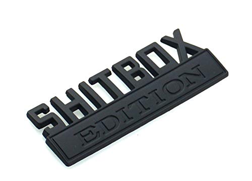 Image of 1x SHITBOX EDITION emblem 3D Fender Badge Decal Car Truck Replacement for Chevy Silverado 1500 2500 Chevrolet C10 C15 (Matt Black)