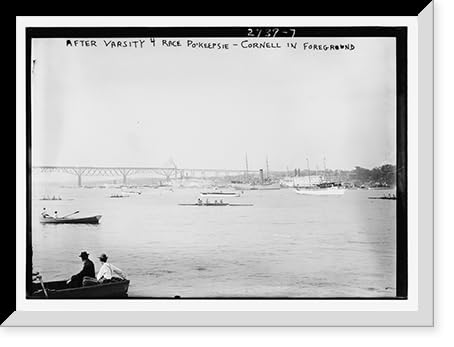 Historic Framed Print, After V - 4 race, Po'keepsie - Cornell in foreground, 17-7/8" x 21-7/8"