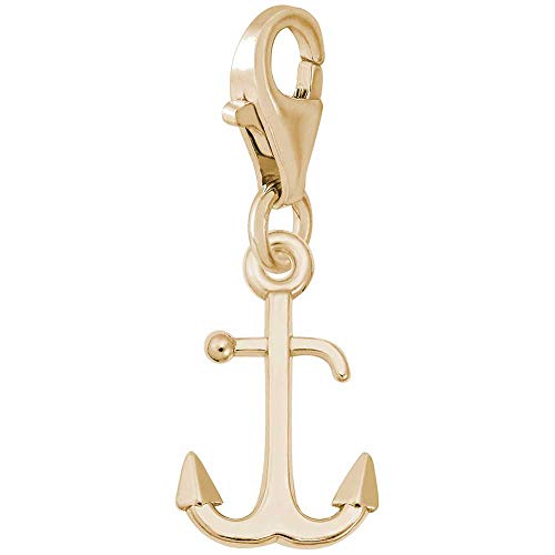 Rembrandt Charms 556-GP-LC Anchor Charm With Lobster Clasp, Gold Plated Silver cover