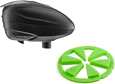 Dye LT-R Electronic Paintball Loader - Black with Exalt Feedgate (Black with Exalt Feedgate Lime Green)
