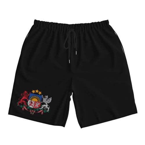Coat of Arms of Latvia Men's Quick-Dry Board Shorts 7