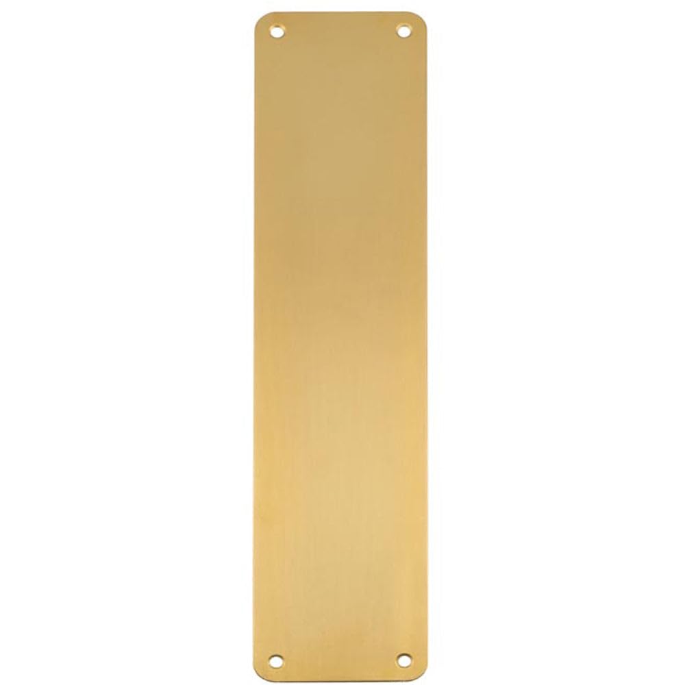 Plain Door Finger Plate 350 x 75mm - Satin Brass Steel Push Plate