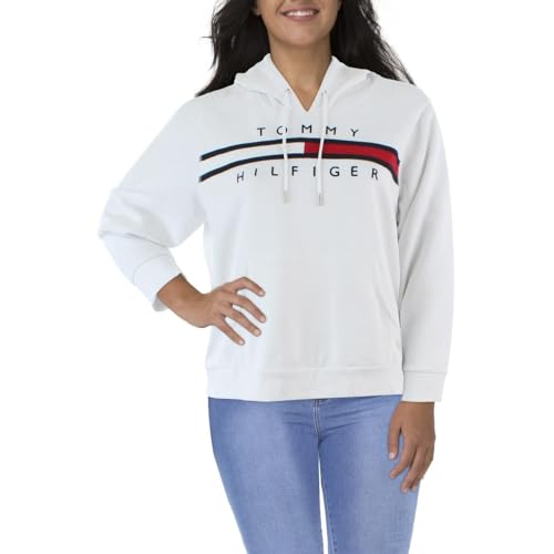 Tommy Hilfiger Damen W2xh0850-8iw-2x Kapuzenpullover, Weiss/opulenter...