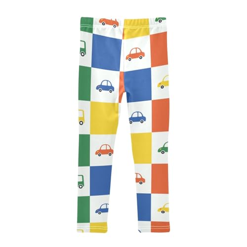 Cute Naive Cars Girls Leggings,Workout Leggings for Girls Toddler Athletic Legging Size for 3-10T2