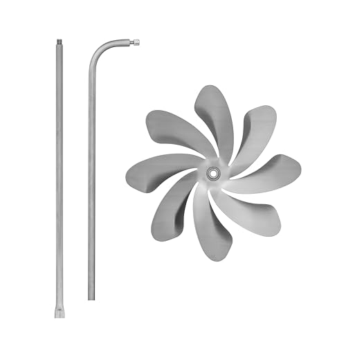 A1002 - SKARAT Speedy20 Windrad Windmühle aus Edelstahl (20cm Rotor-Durchmesser), kugelgelagert, Edelstahl Dekoration Garten - Made in Germany