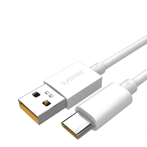 Image of Supervooc 120W Type C Fast Charging Cable for 12 /12 Pro Plus /11 Pro Plus /11 Pro /10 Pro+ /9 Pro /8 /7 /Narzo 60 Pro /50 Pro /30 /20 /C21,Laptop Dart /Quick Charge /Rapid Charge Wire Data Sync Cord, White