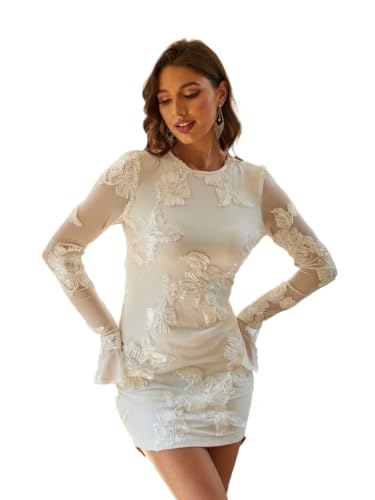 Women's Dress Long Sleeve Backless Dress With