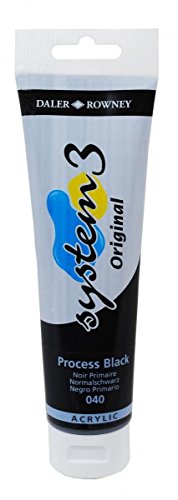 Daler Rowney System 3 Original Acrylic Paint 150ml Tubes - Process Black