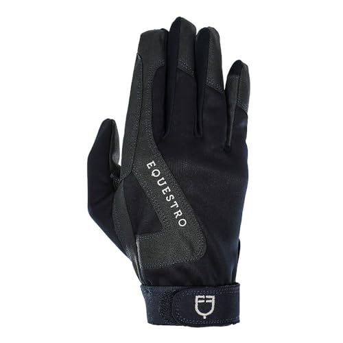 Guanti da equitazione Winter in microtech con retina tecnica e imbottitura interna in pile L