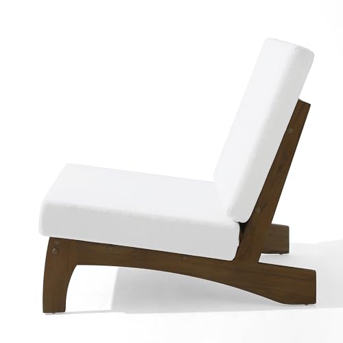 Image of Pia Ricoo Patio Chairs Set of 2, Heavy Duty Wood Patio Furniture Set with Thick Cushions, Bistro Set All-Weather Outdoor Chairs for Balcony, Deck, Poolside, Porch - Beige