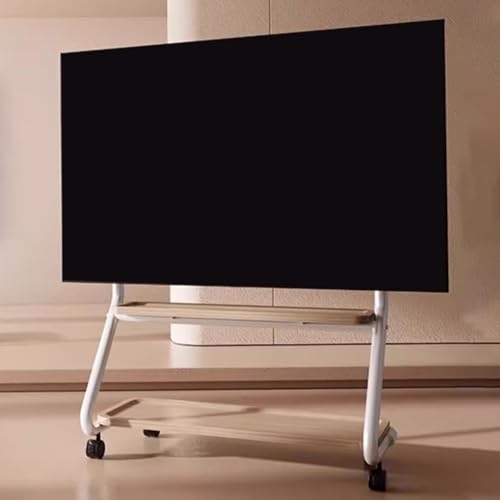 Soporte móvil para TV con altura ajustable y ruedas blanco