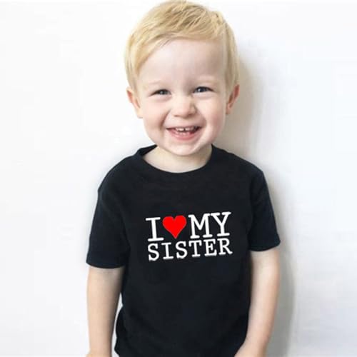 I Love My Sister Brother T Shirts Tops Toddler Baby Boy Girl Tees Twins Summer Clothes Siblings Gift Idea3