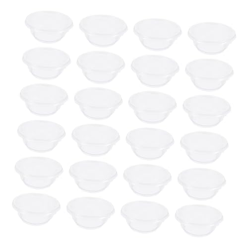 TEMPNAP 50セット 一次性プラスチック製丸型フードボウル 蓋付き食品容器 調味料入れ対応 使い捨て食器 ホームパーティー テイクアウト ピク