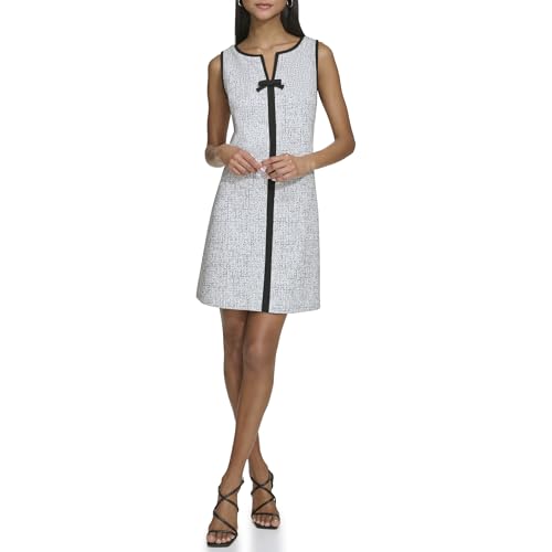 KARL LAGERFELD Women's Sleeveless V-Neck Bow A-line Mini Dress2