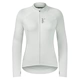 [サンティック] レディース サイクルジャージ 長袖 裏起毛 秋冬 後ろポケット サイクルウェア サイクルジャケット ロードバイク サイクリングジャージ 防風 保温 ホワイト S