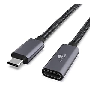 USB C-verlengkabel CONMDEX USB C mannelijk naar vrouwelijk USB-kabel USB 3.1-gegevensoplaadkabel 10 Gbps, 20V/5A ExtendCord voor draadloze oplader,compatibel met M1 Mac bok Pro,Galaxy,Pixel,USB C Hub