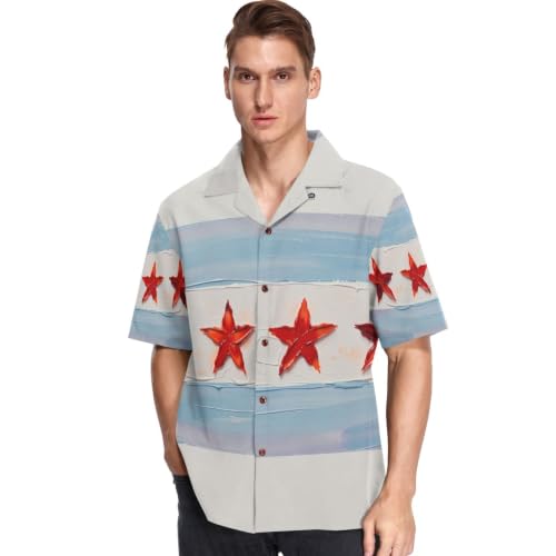 Chemise hawaïenne drapeau Chicago pour vos vacances d'été et soirées barbecue