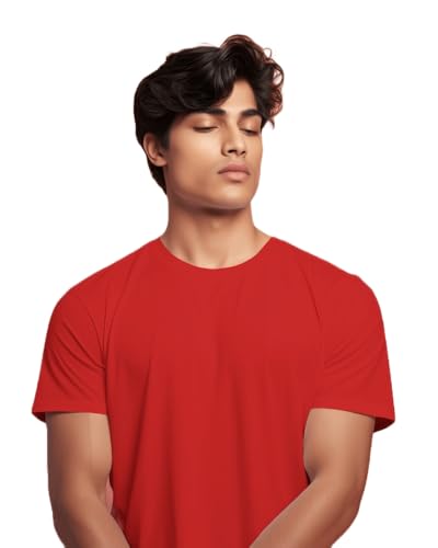 Image of DRIP Men's Solid Cotton Round Neck Half Sleeve T-Shirt