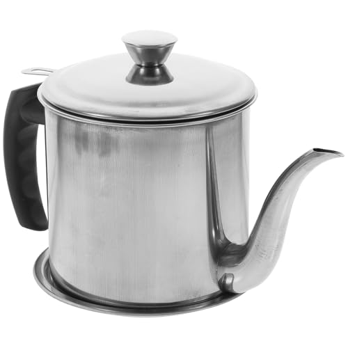 VALICLUD Contenedor de Aceite de Acero Inoxidable con Filtro y Base Reutilizable para Almacenamiento y Reciclaje de Grasa Cocina