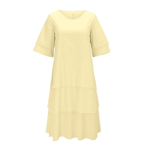 Robe décontractée à manches courtes coupe ample et col rond