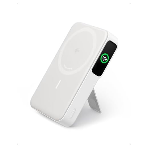 Anker MagGo Power Bank, Qi2 Certified 15W Ultra-Fast MagSafe-Compatible Portable Charger, 10,000mAh Battery Pack with Smart Display and Foldable Stand, For iPhone 15/14/13/12 Only(USB-C Cable Include)