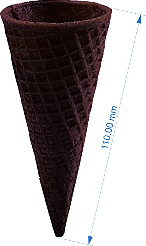 Image of ICE CREAM CONES /SOFTY CONES /WAFER CONES /WAFFLE CONES /SUGAR CONES (CHOCOLATE, 110 MM- SINGLE SCOOP CONE)