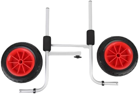 POCREATION Kayak Cart, 10 inch Solid Wheels, Heavy Duty Foldable Canoe Carrier Boat Trailer Transport Trolley