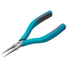 Weller Erem 2443P 5 3/4 Fine Round Nose Plier with Smooth Jaws and Ergonomic Handles, Silver, Blue