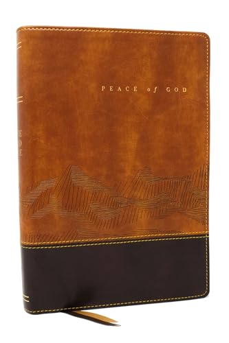 Image of Peace of God Bible: Discover and Experience God's Shalom Throughout the Bible (NKJV, Brown Leathersoft, Red Letter, Comfort Print)