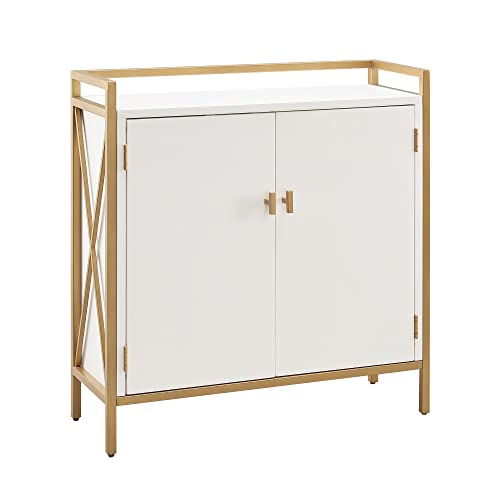 Leick Home 9200-WTGL Claudette Mixed Metal and Wood Foyer Cabinet,