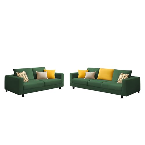 Image of Casaliving Minta 3+2 Seater Sofa Set for Living Room (Green Colour Fabric) Premium Fabric Sofa