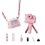 Yuanpgky Kinderkamera Touchscreen HD Digital, Instant-Thermodrucker, 7,6 cm Display, Echtzeit zum Teilen von Fotos, 6600 W Pixel, für Kinder im Alter von 6-12 (Rosa)