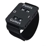 Tennis Padel polso segna punteggi meccanico contatore regolabile elastico leggero braccialetto sportivo display 5,6 cm nero bianco verde fit (nero)