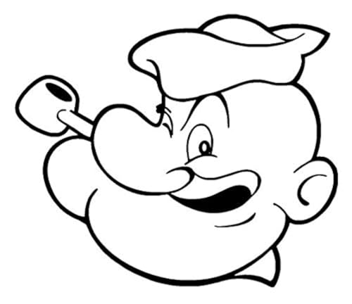 Popeye The Sailor Man CCI Decal Vinyl Sticker|Cars Trucks Laptop|Black|5.5 x 5.1 in|CCI2382