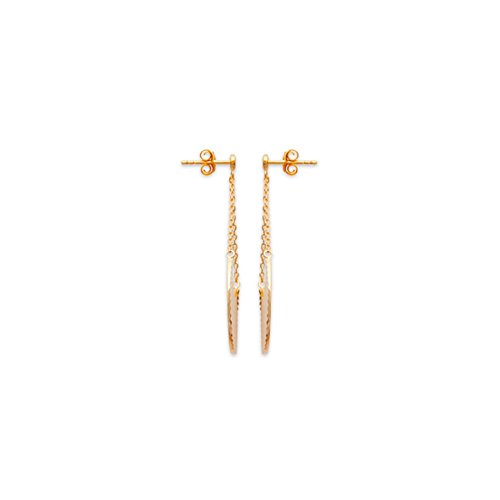 Boucles d'oreilles plaqué or pendantes 36 mm légères et durables - 2