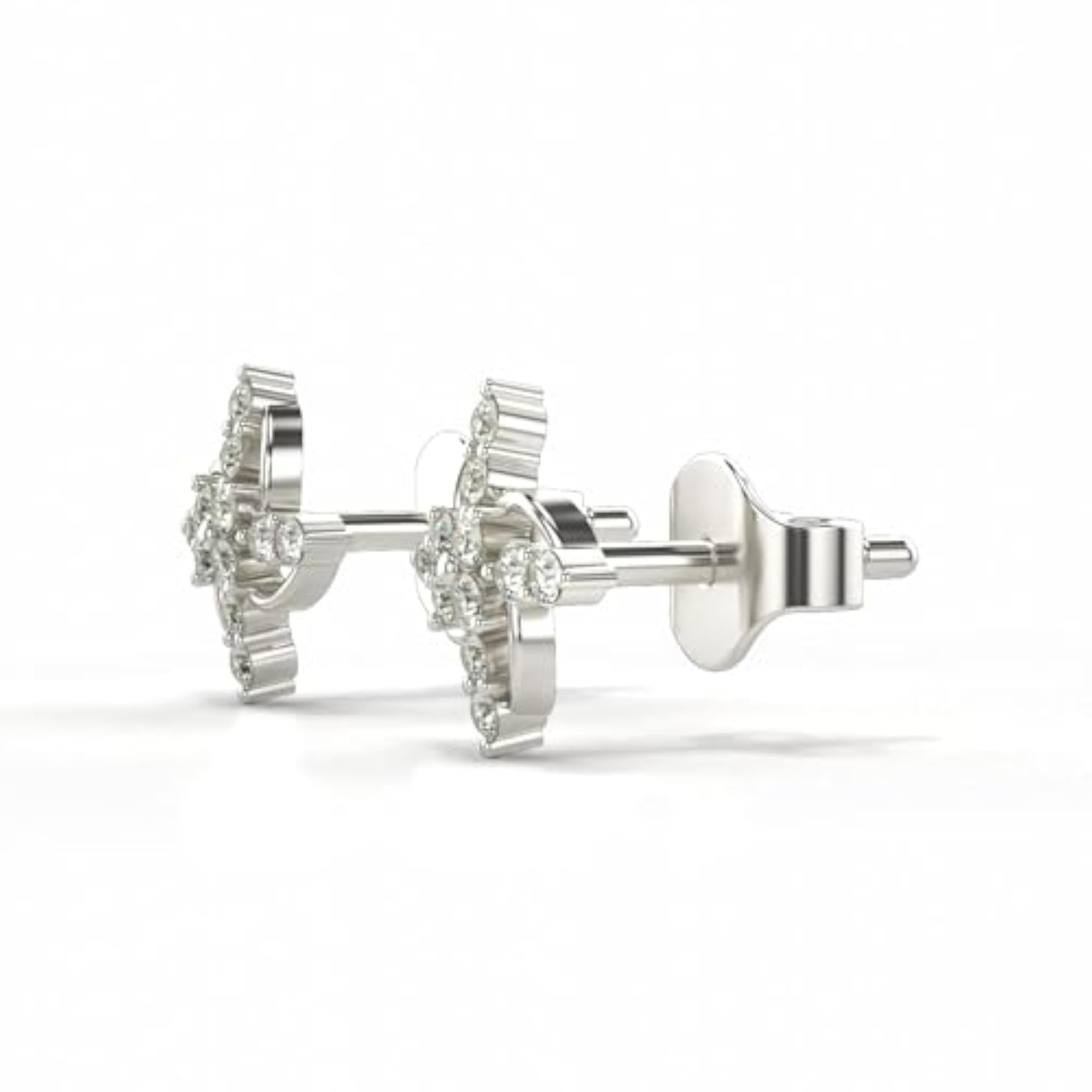 Women's Sterling Silver 0.18cts Lab Grown Diamond Earrings, Elegant