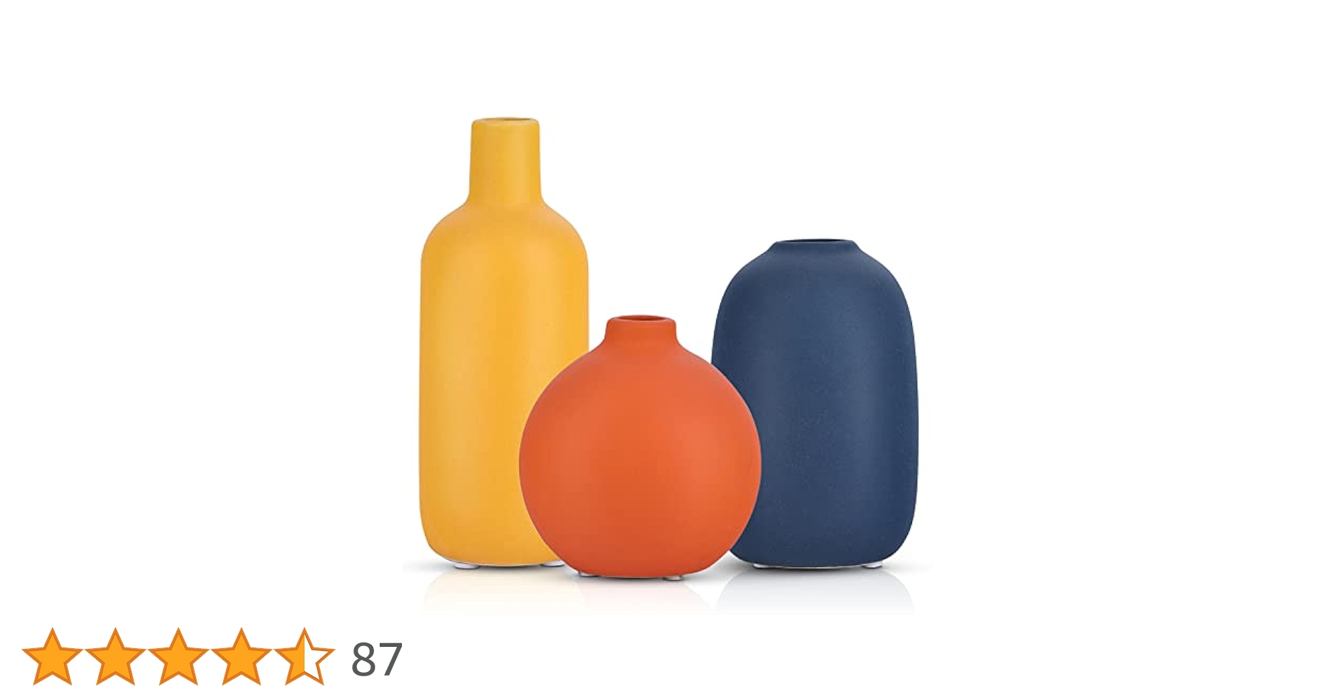 Amazon.co.jp: 陶器 花瓶 3点セット オレンジ 花瓶 青 花瓶 黄色