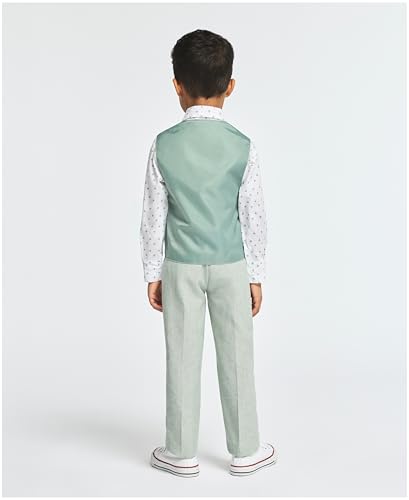 Image of Nautica Boys' 4-piece Formal Suit Set with Vest, Pants, Collared Dress Shirt, and Tie
