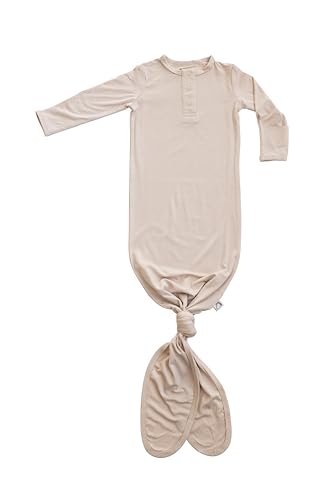 Image of Upton Ave Knotted Gown Baby Newborn, Viscose derived from Bamboo, Infant Sleeper with Mittens, Baby Girl, Baby Boy,