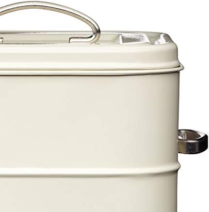 KitchenCraft Living Nostalgia LNLAUNDRYCRE 3 kg Metal Laundry Powder Tin, 19 x 16 x 27 cm - Antique Cream