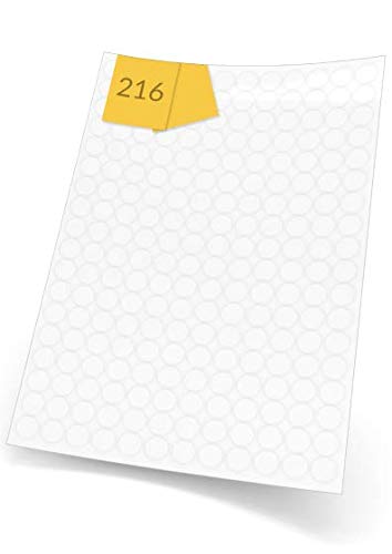 A4Labels Gloss White Paper Labels for Laser Printers, 216 Round Glossy Labels Per A4 Sheet, 20 Sheets of 13mm, 4,320 Laser Gloss Labels
