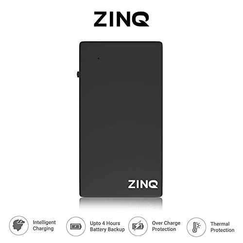 Image of Zinq Technologies Mini Ups for 12V Routers, High Power Fiber Routers, Broadband Modems | Seamless Automatic Switching | Upto 4 Hours Power Backup During Power Cuts (Black)